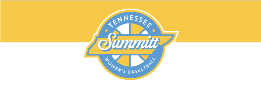 Yellow and white logo for WNBA expansion bid Tennessee Summitt.